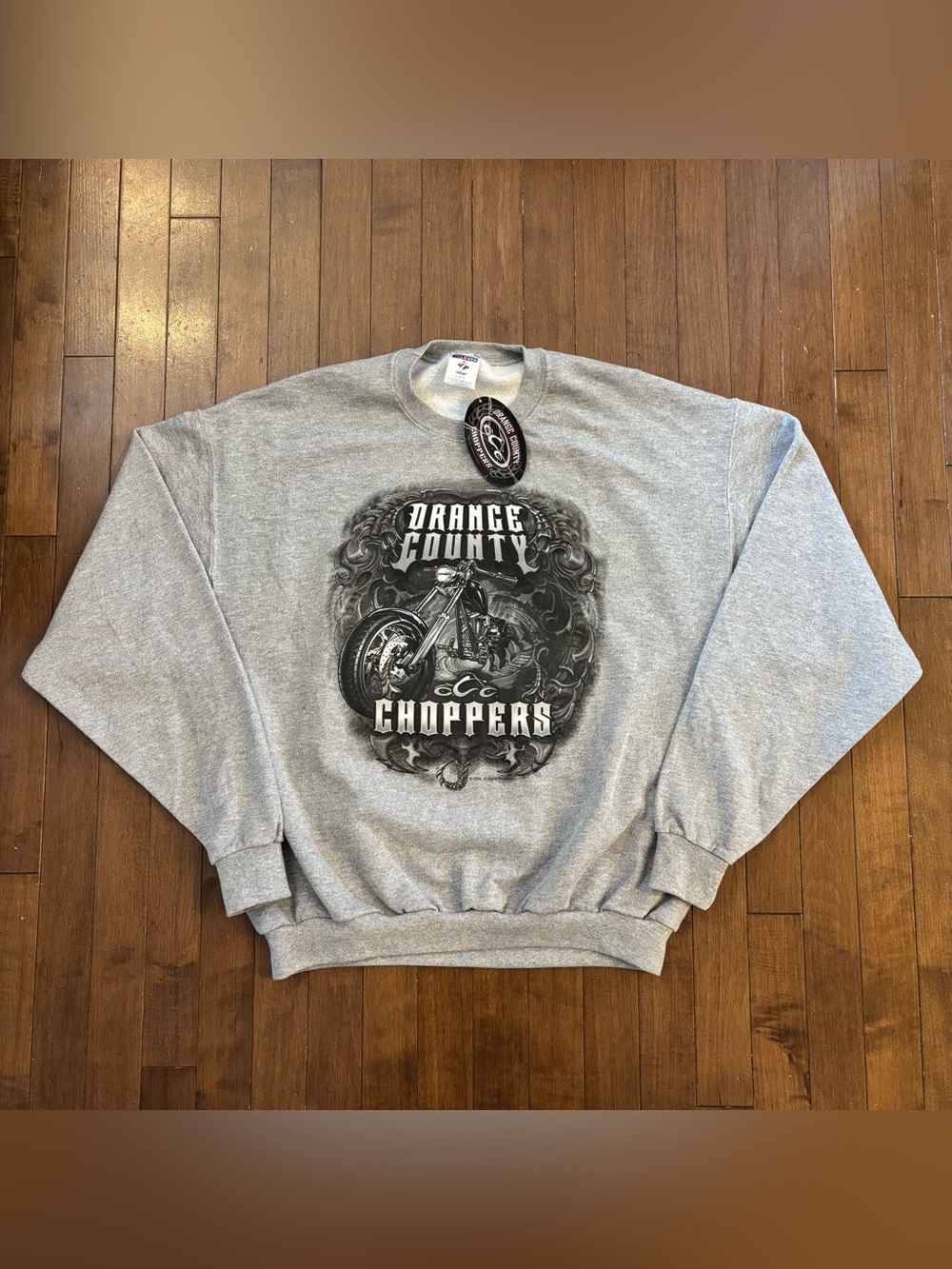 VTG Orange County Choppers Grey Crewneck Sweater Large Y2K 2000s NWT Deadstock